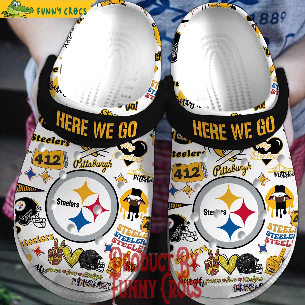 Here We Go Pittsburgh Steelers Crocs - Discover Comfort And Style Clog ...