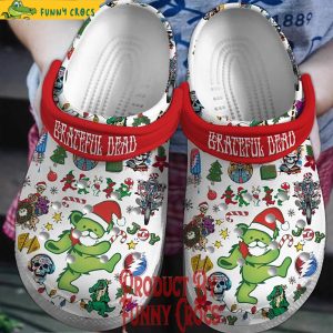 Merry Christmas Bear Green Grateful Dead Crocs Shoes