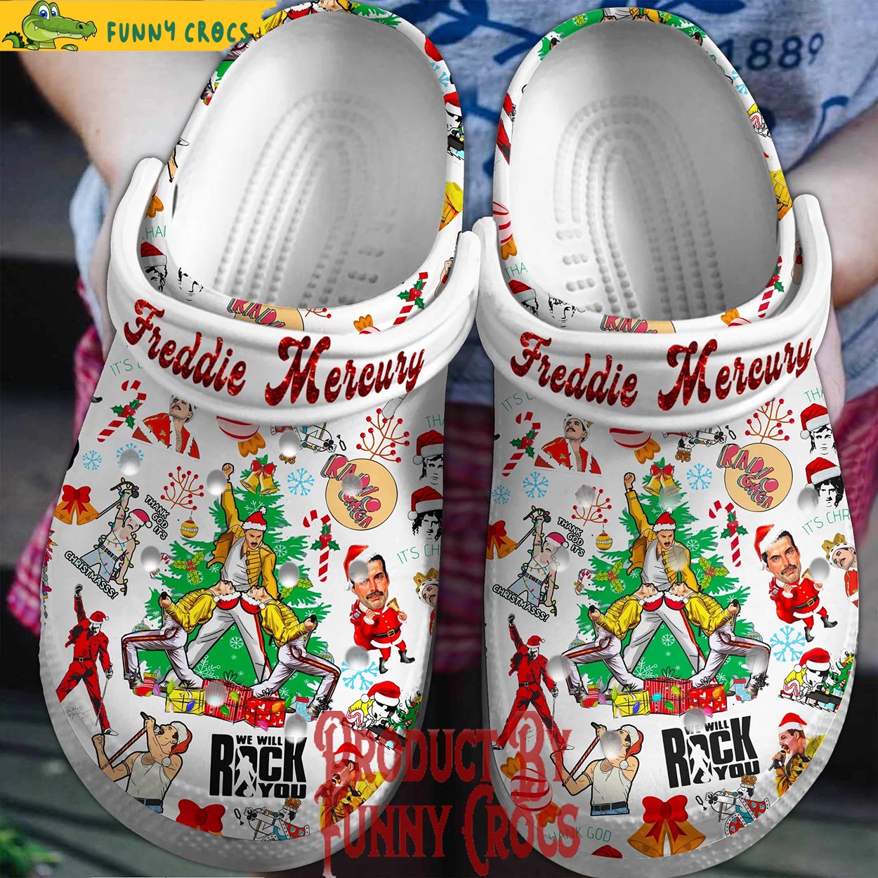 Merry Christmas Freddie Mercury Crocs - Discover Comfort And Style Clog ...