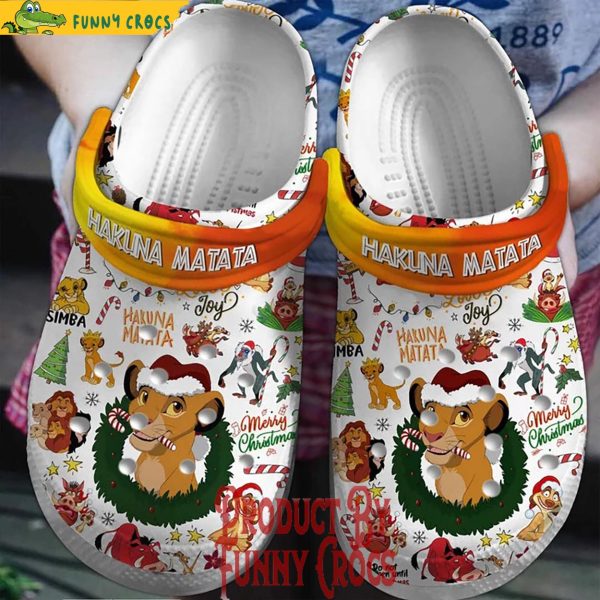 Merry Christmas Hakuna Matata Lion King Crocs Shoes