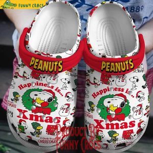 Merry Christmas Happiness Is Peanuts Snoopy Crocs Shoes