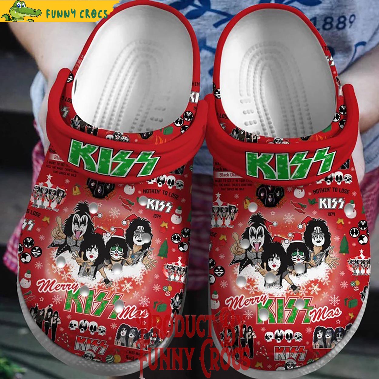Merry Christmas Kiss Crocs Shoes