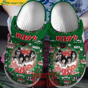 Merry Christmas Kiss Green Crocs Shoes
