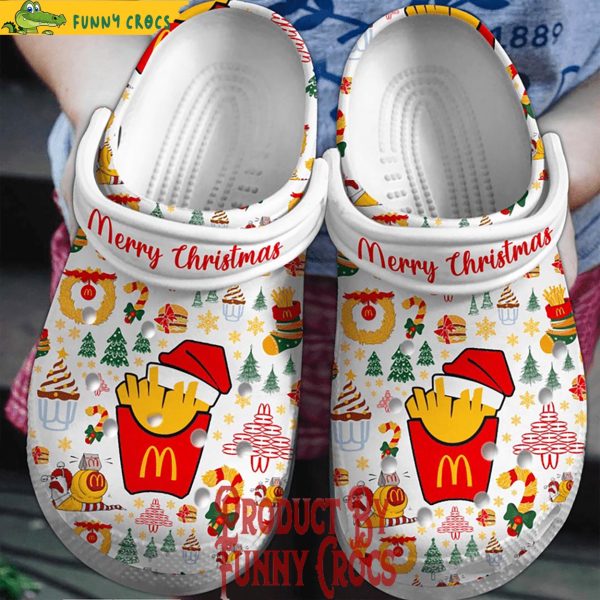 Merry Christmas Mcdonald White Crocs Shoes