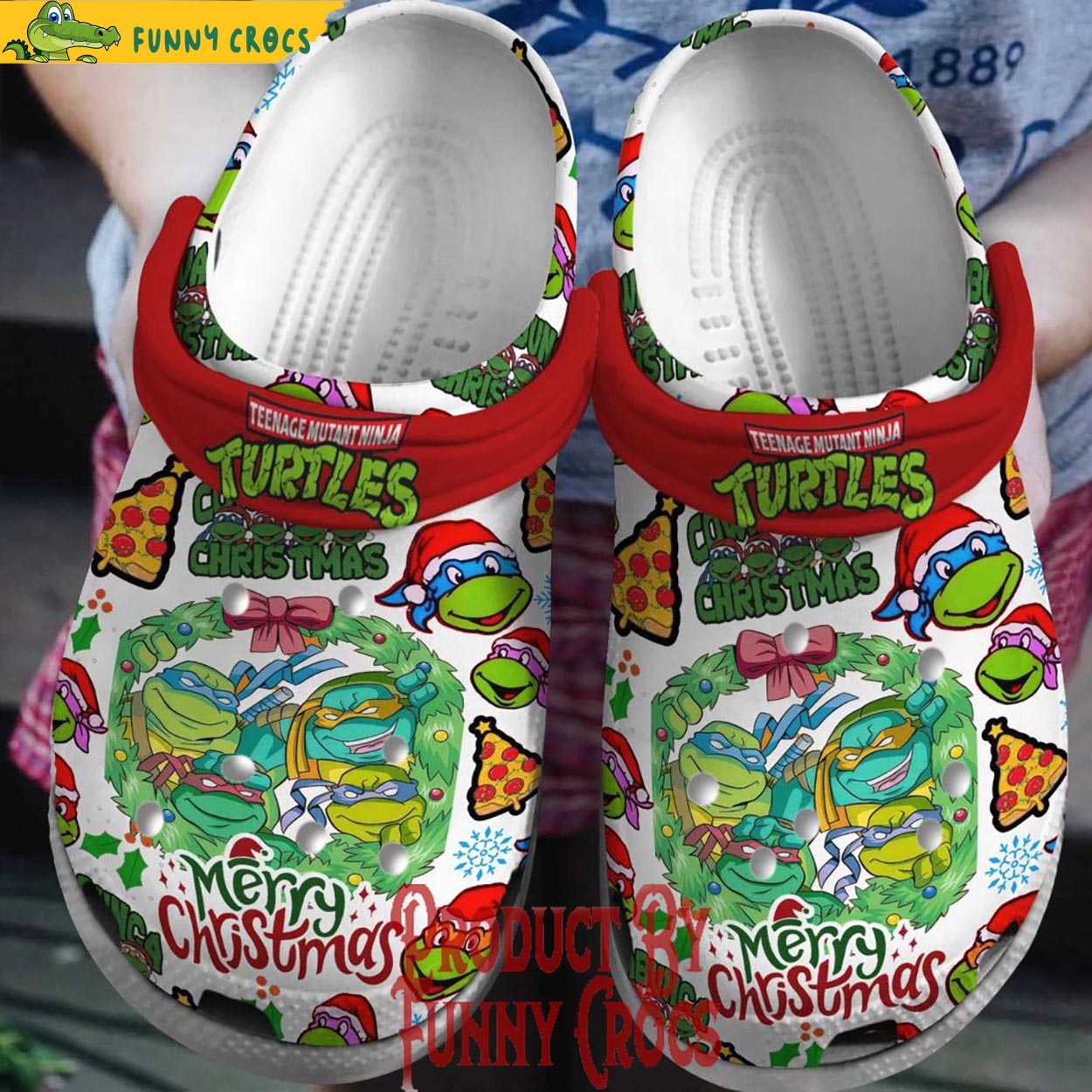 Merry Christmas Ninja Turtles Crocs Shoes