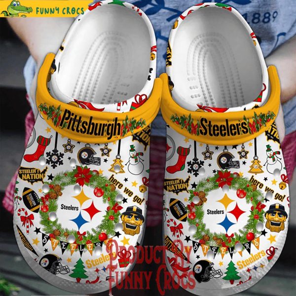 Merry Christmas Pittsburgh Steelers Crocs Shoes