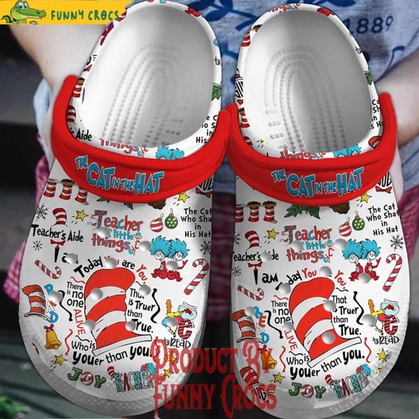 Merry Christmas The Cat In The Hat Dr Seuss Crocs Shoes