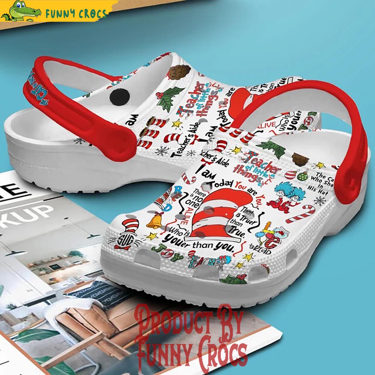 Merry Christmas The Cat In The Hat Dr Seuss Crocs Shoes - Discover ...