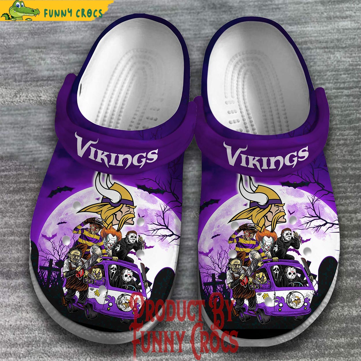 Minnesota Vikings Halloween Crocs Shoes