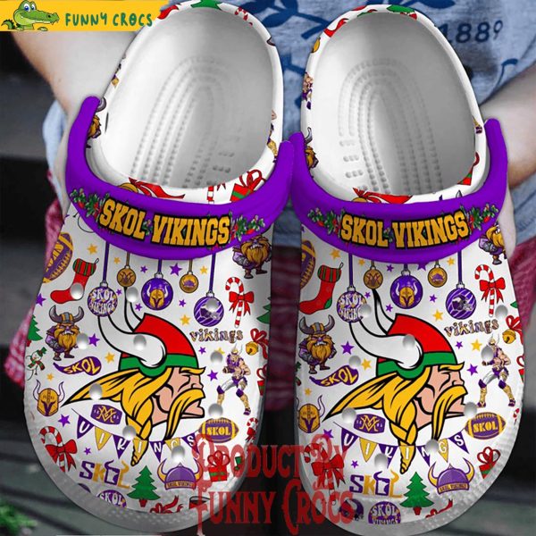 Minnesota Vikings Skol Vikings Christmas Crocs