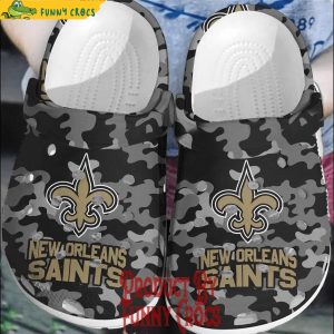 New Orleans Saints Camo Grey Crocs Shoes