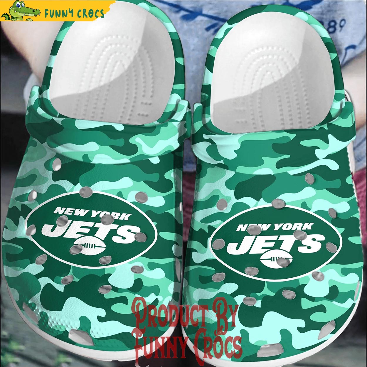 New York Jets Green Camo Crocs