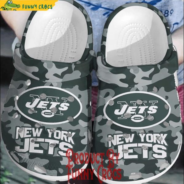 New York Jets Grey Camo Crocs
