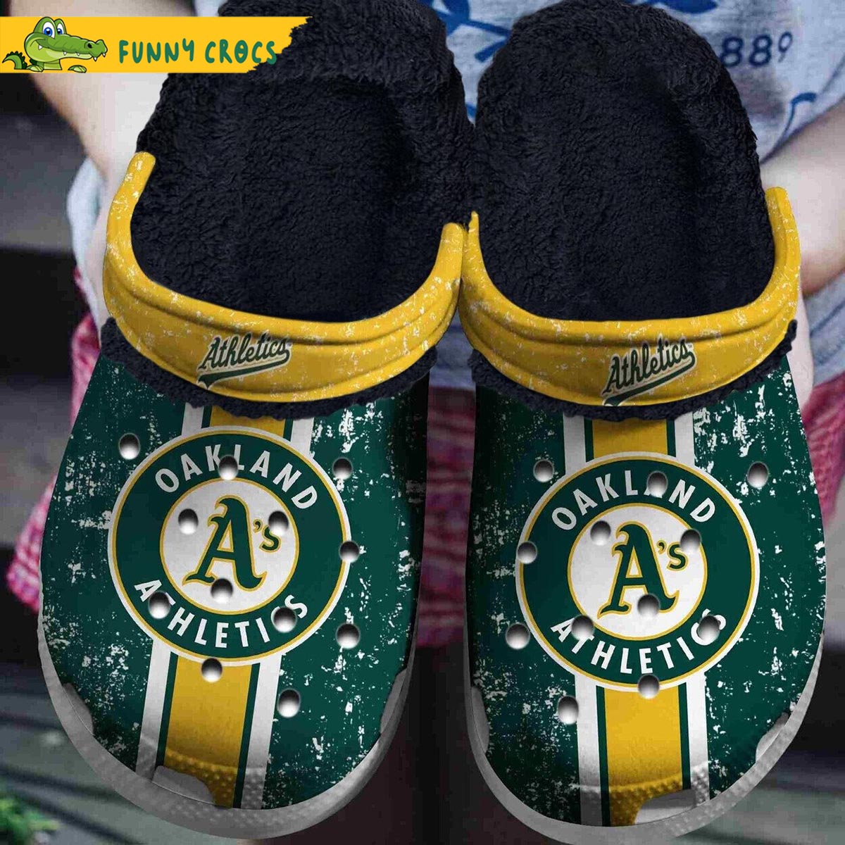 Oakland Athletics Comfortable Fur Lined Crocs Shoes - Discover Comfort ...