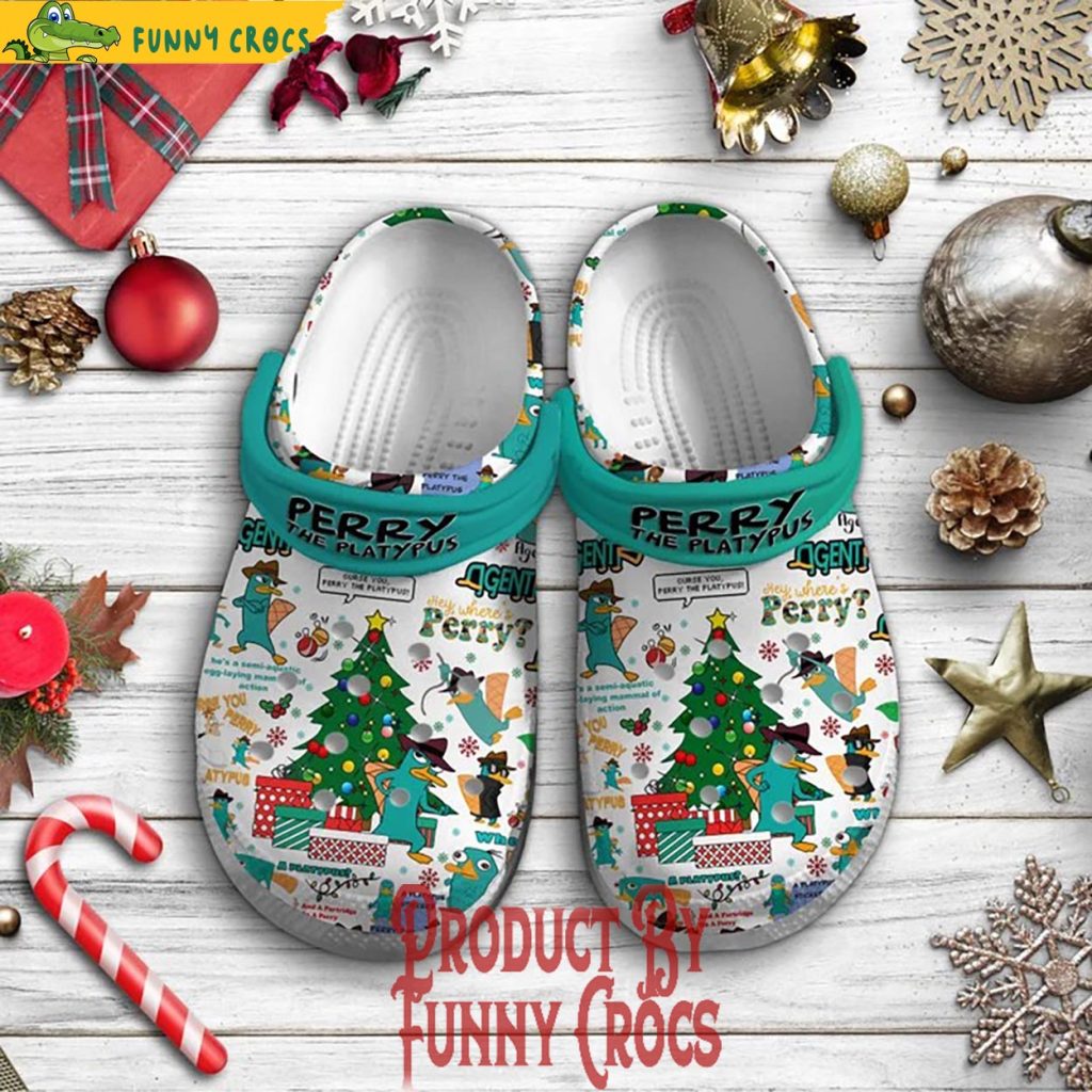 Perry The Platypus Christmas Tree Crocs Shoes