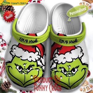 Personalized Grinch Face Christmas Crocs Shoes