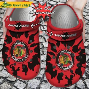 Personalized Hockey Chicago Blackhawks Color Splash Crocs Clog