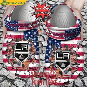 Personalized Los Angeles Kings Hockey American Flag Crocs