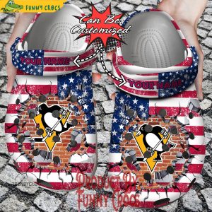 Personalized Pittsburgh Penguins American Flag Crocs Shoes