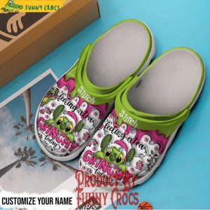 Personalized Stitch Feeling Extra Grinchy Today Christmas Crocs