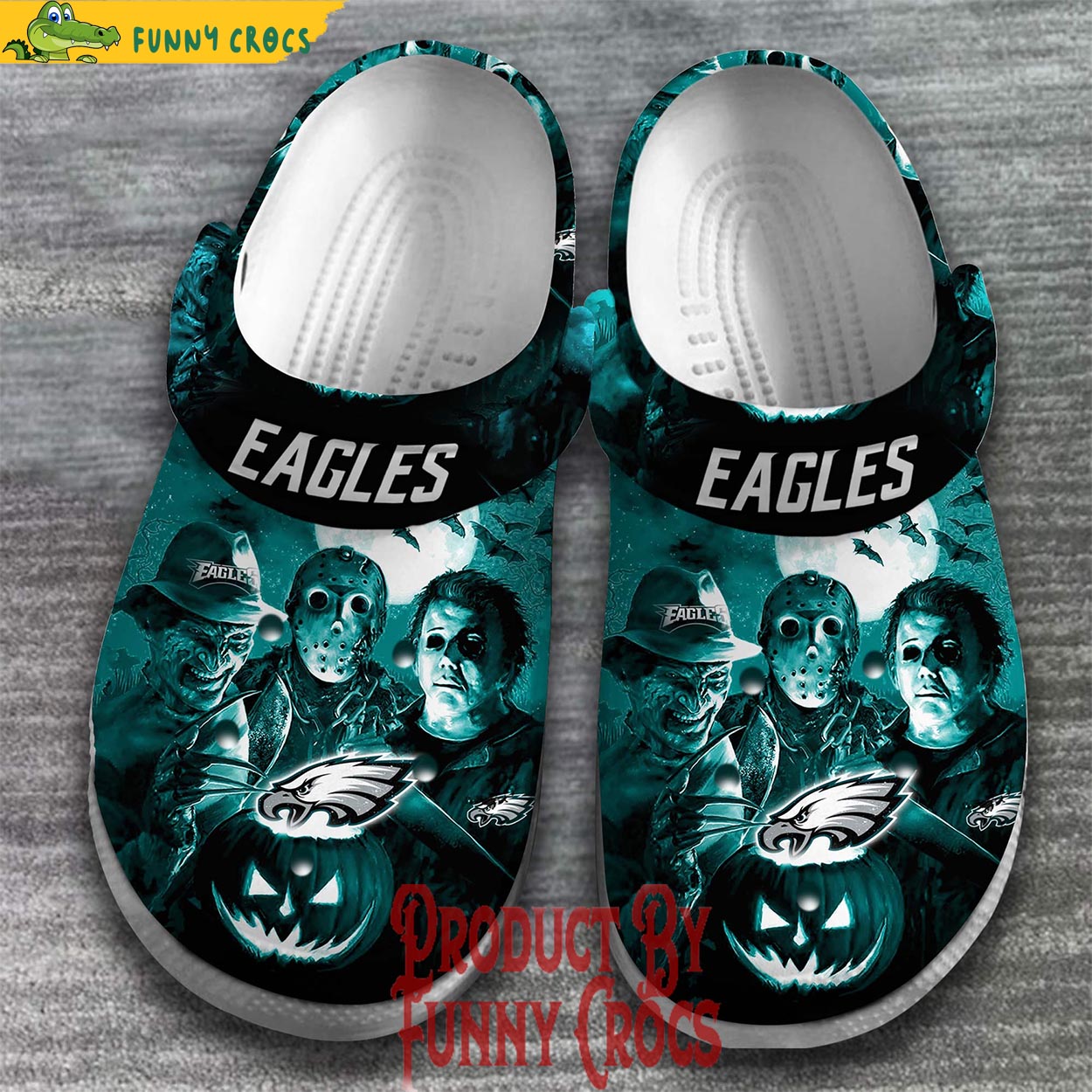Philadelphia Eagles Horror Movie Crocs Shoes