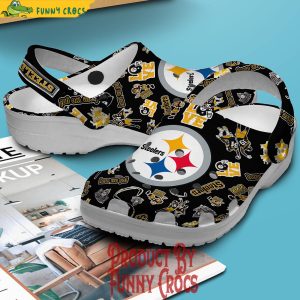 Pittsburgh Steelers Pattern Black Crocs 2
