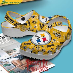 Pittsburgh Steelers Pattern Yellow Crocs 1