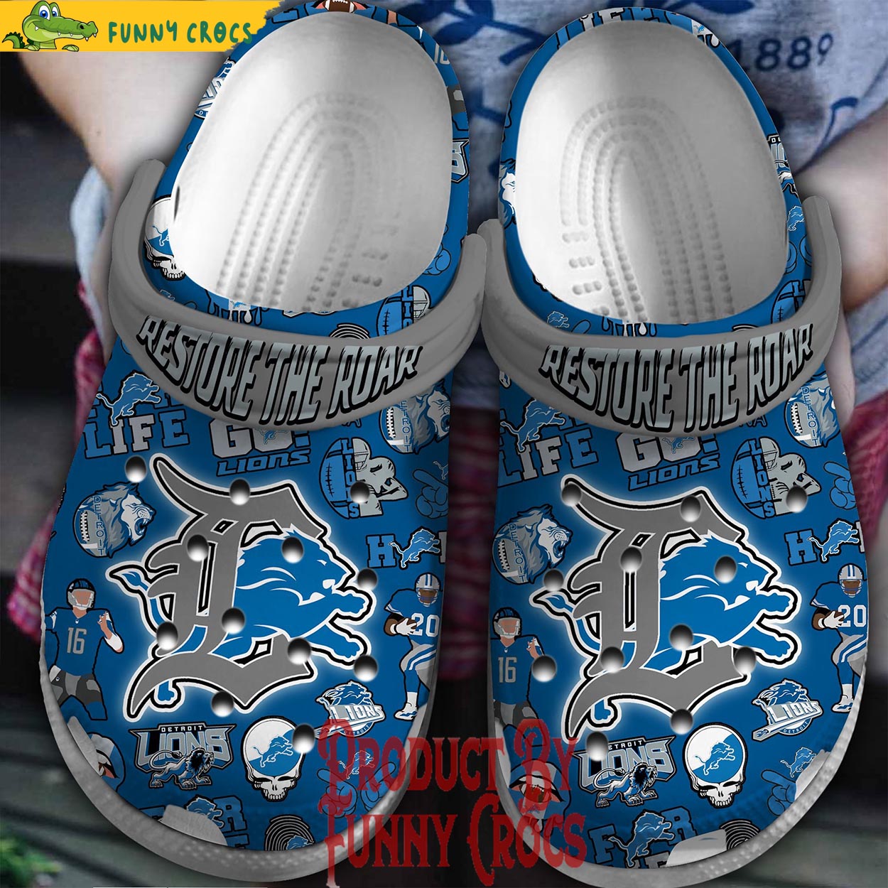 Restore The Road Detroit Lions Crocs - Discover Comfort And Style Clog ...