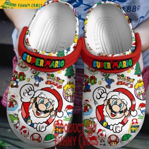 Santa Mario Christmas Crocs Shoes Clogs 1