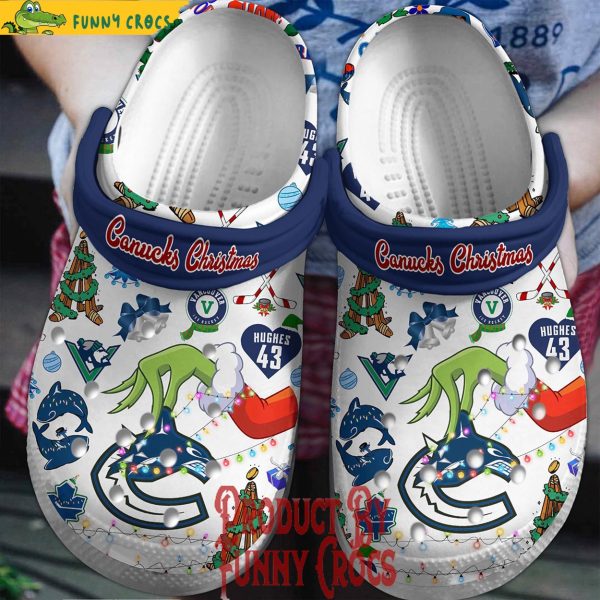 Vancouver Canucks Christmas Grinch Crocs Clogs