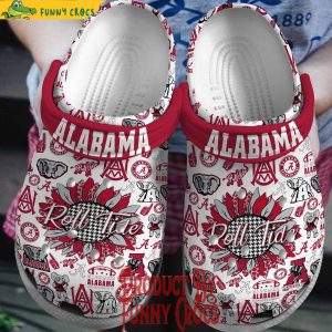 ALabama Crimson Roll Tide Sunflower Crocs Shoes