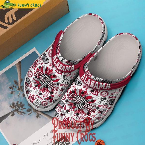 ALabama Crimson Roll Tide Sunflower Crocs Shoes