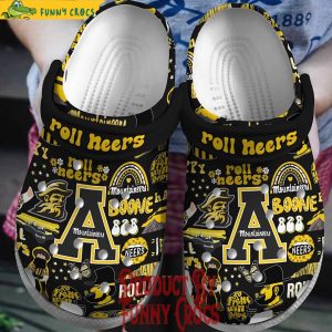 Appalachian State Mountaineers Roll Neers Black Crocs Shoes