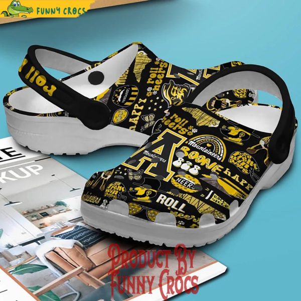 Appalachian State Mountaineers Roll Neers Black Crocs Shoes