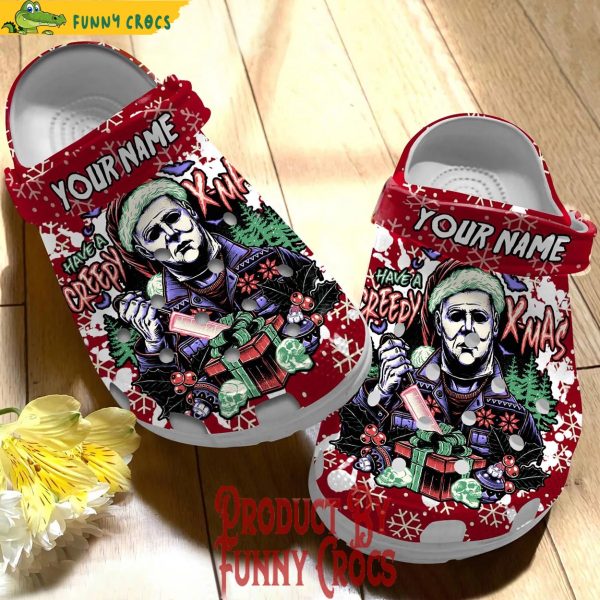 Custom Michael Myers Have A Creepy Xmas Crocs