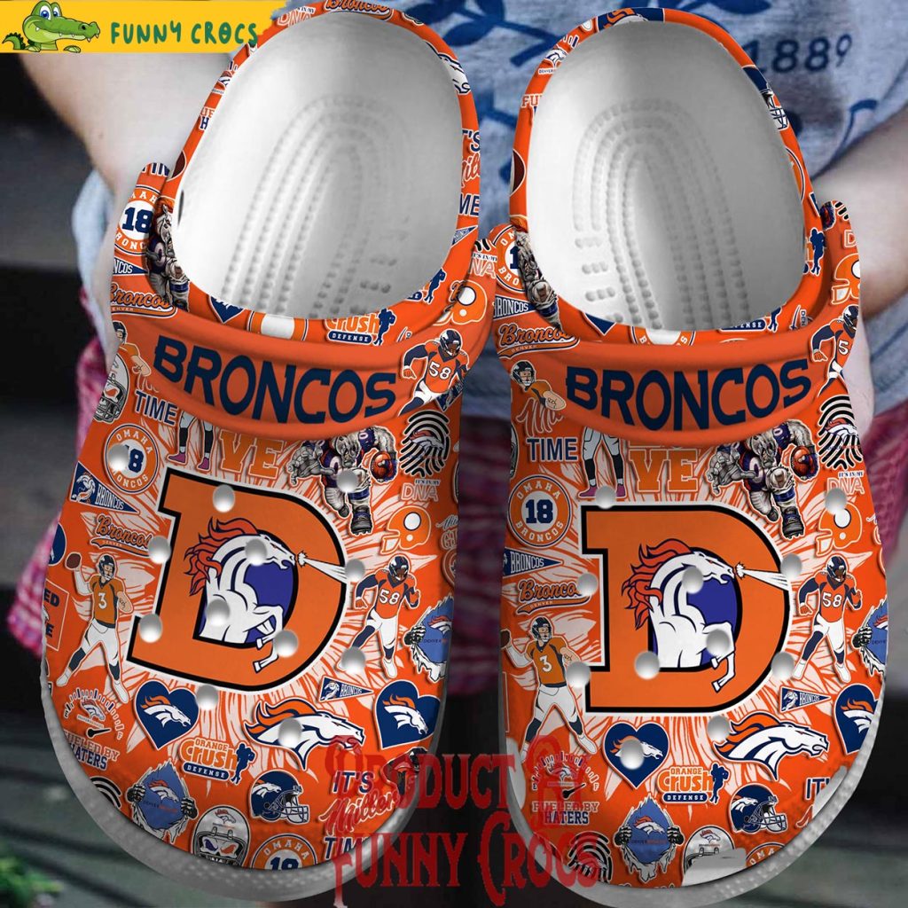 Denver Broncos Orange Crocs Slippers