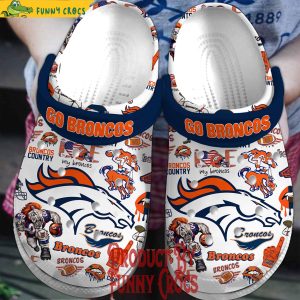 Denver Broncos White Crocs Shoes 1