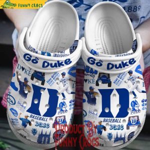 Duke Blue Devils Ncaa Sport Baseball White Crocs Shoes