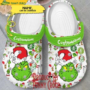 Grinch Character Face Christmas Santa Crocs Shoes
