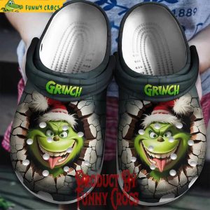 Grinch Face Broken Wall Christmas Crocs Shoes