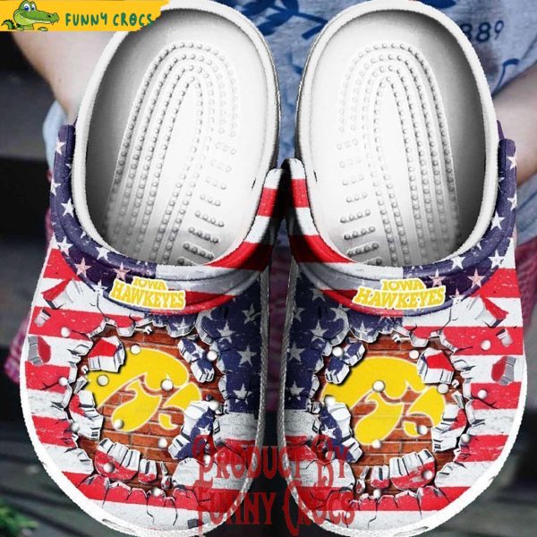 Iowa Hawkeyes American Flag Crocs Shoes