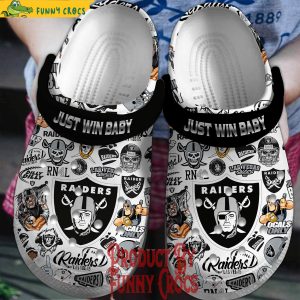 Las Vegas Raiders Just Win Baby Crocs Shoes 1
