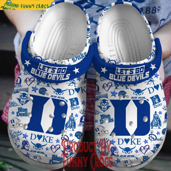 Let’s Go Duke Blue Devils Football Crocs Shoes