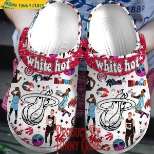 Miami Heat White Hot Crocs For Adults