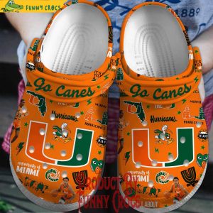 Miami Hurricanes Basketball Orange Crocs Clog 1