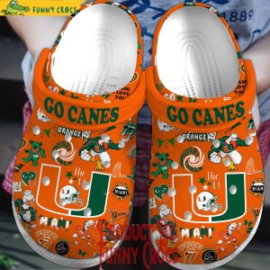 Miami Hurricanes Go Canes Football Crocs Shoes