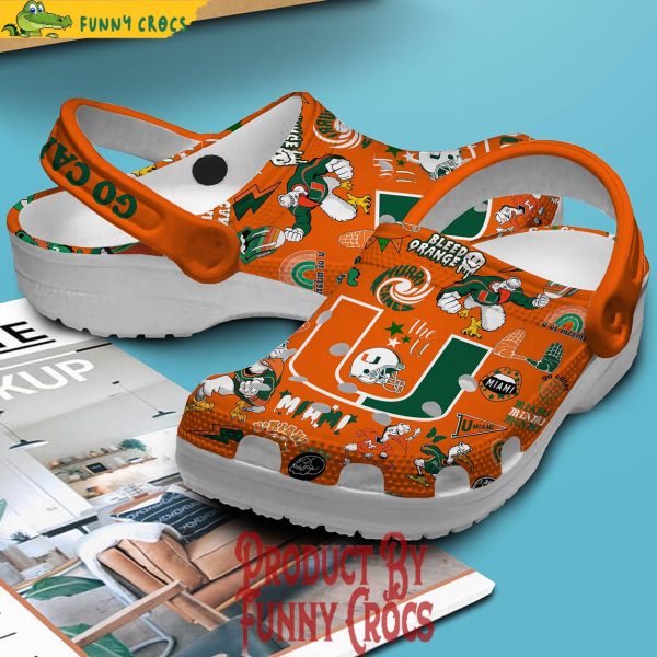 Miami Hurricanes Go Canes Football Crocs Shoes