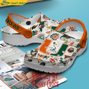 Miami Hurricanes Go Canes Football White Crocs Shoes