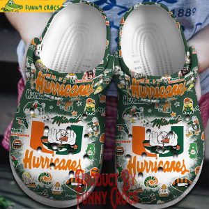 Miami Hurricanes NCAA Pattern Crocs Shoes