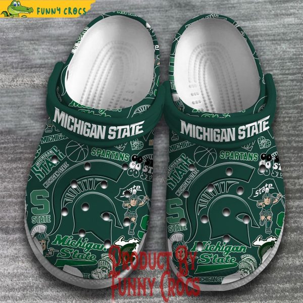 Michigan State Spartans Green Crocs Slippers